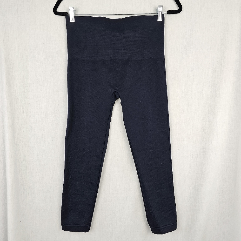 SPANX Look at Me Now Seamless‎ Cropped Black Leggings Women's Size XL